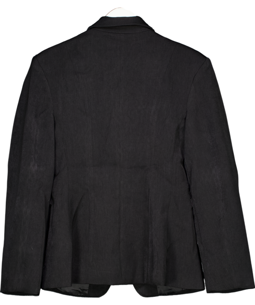 boohoo Black Woven Tailored Barrel Sleeve Wrap Blazer UK 8