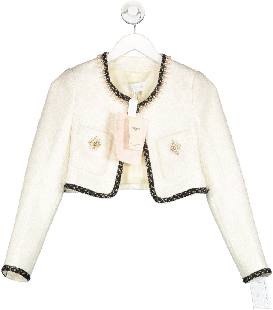 Kingwen Cream Tweed Short Jacket UK 6