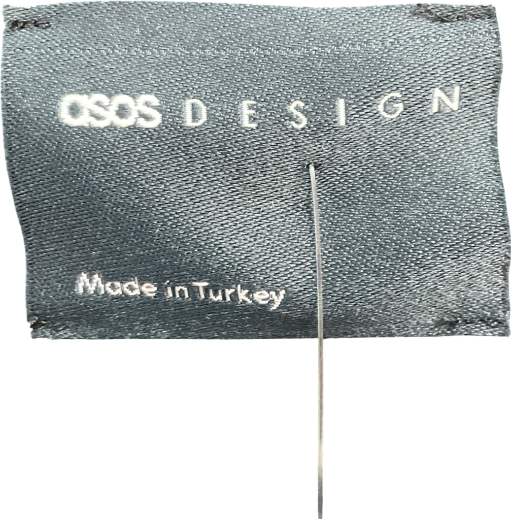 ASOS Black Knitted Structured Crew Neck Cardigan With Gold Buttons UK XS