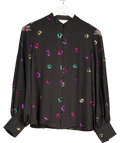 Monsoon Hope Heart Sequin Blouse Black UK 8