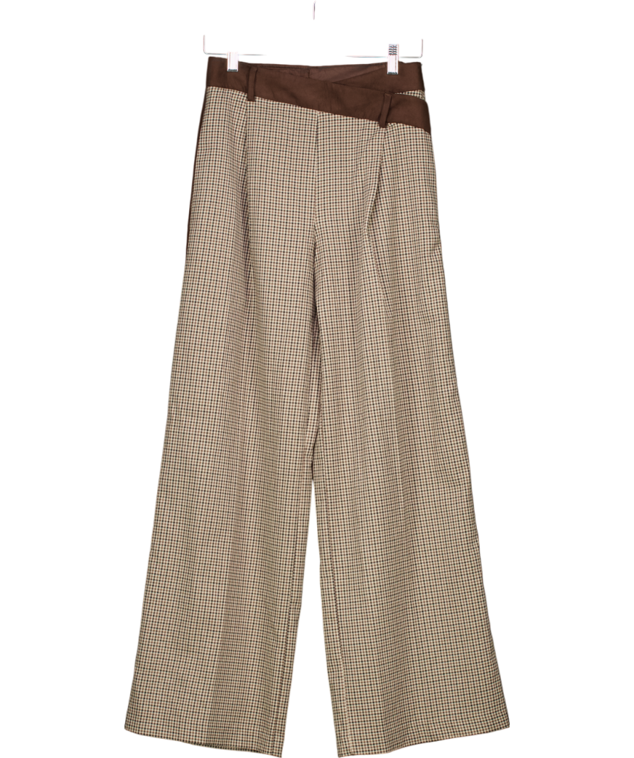 Lounge Houndstooth Trousers Brown UK XS