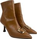 Bellucci Brown Gold Buckle Detail Pointed Heels UK 7 EU 40 👠
