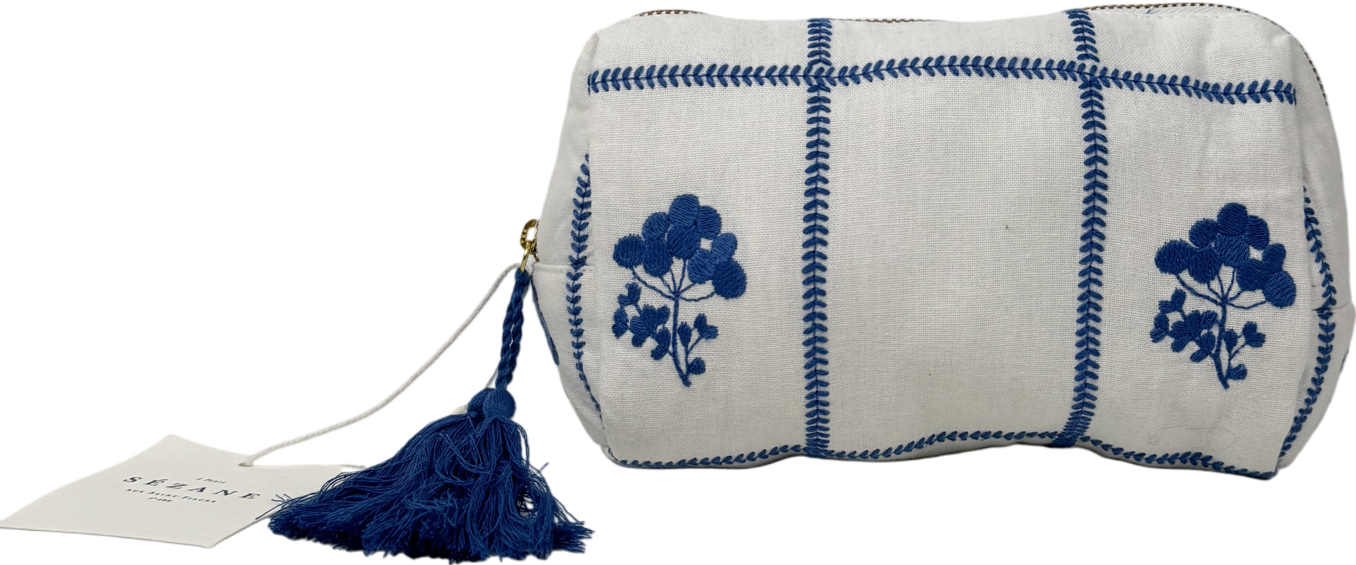 Sezane White Beauty Pouch One Size