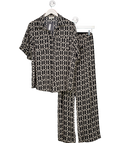 DISSH 2-piece Black / White Izzie Print Shirt (uk 8) And Drawstring Trousers UK 6