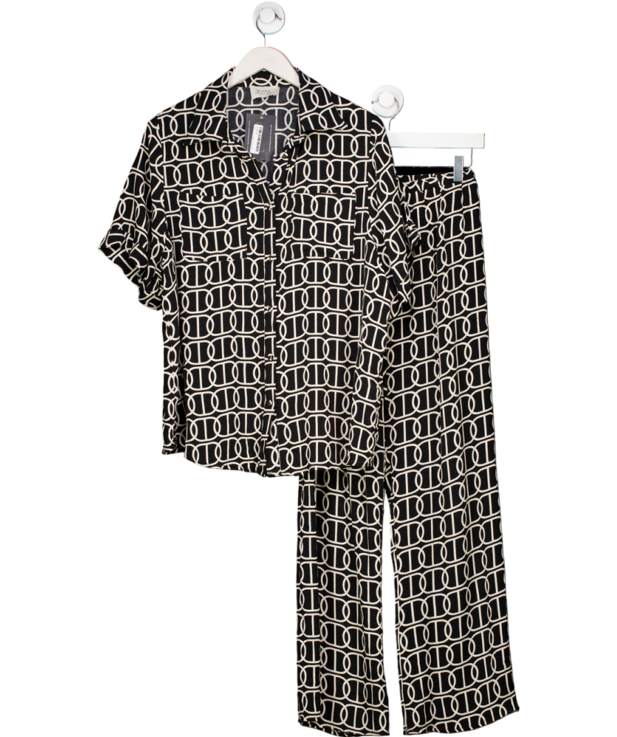 DISSH 2-piece Black / White Izzie Print Shirt (uk 8) And Drawstring Trousers UK 6