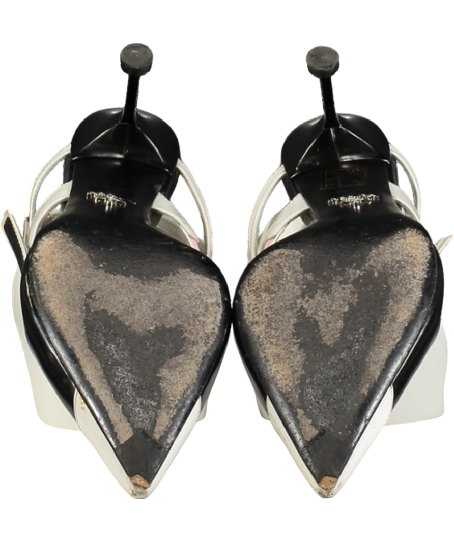 Prada Black Leather Slingback Pumps UK 7.5 EU 40.5 👠