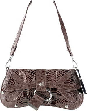 Urban Outfitters Brown Y2k Snake Print Shoulder Bag