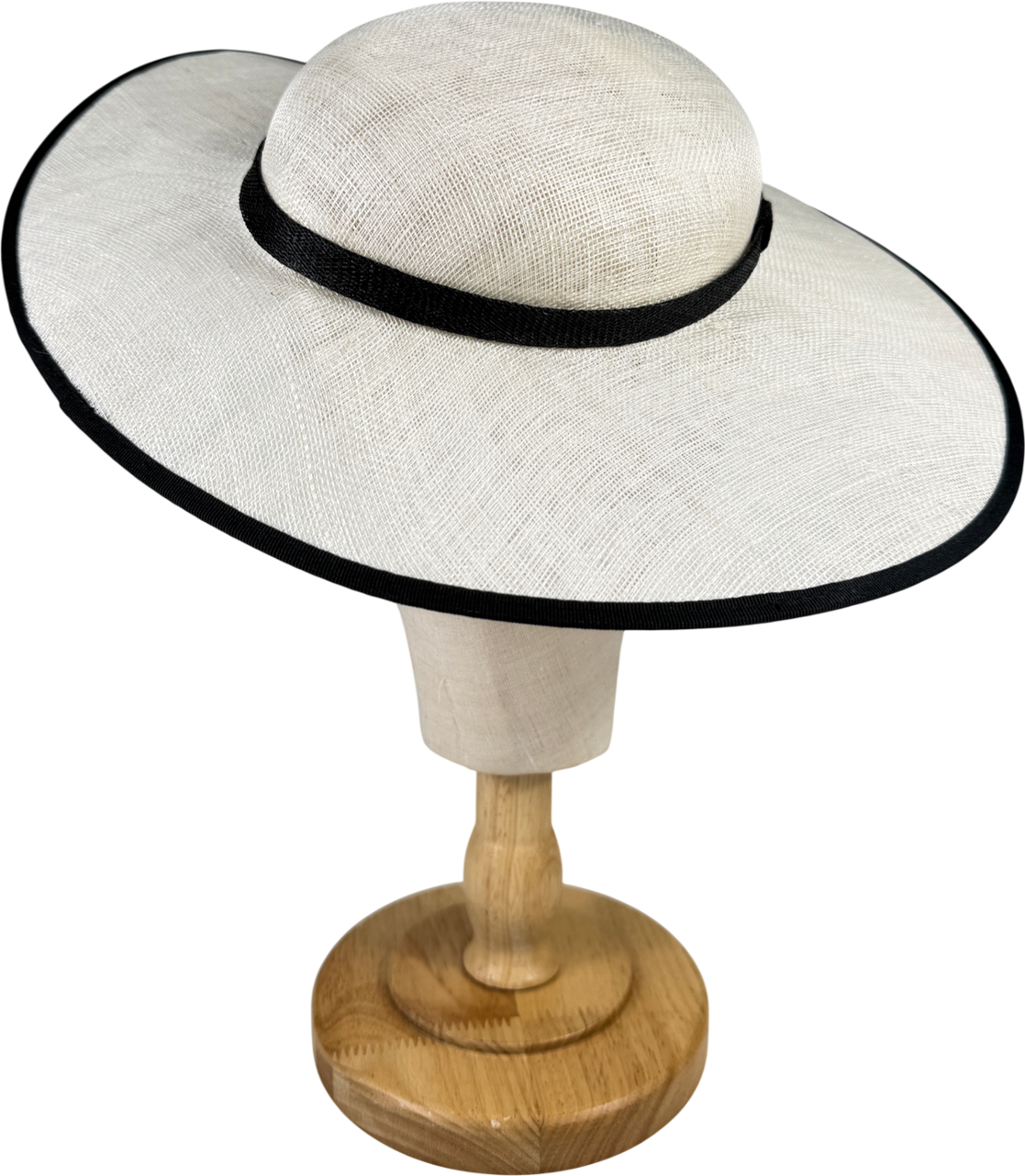 Karen Millen Cream Grosgrain Trim Large Disc Fascinator One Size