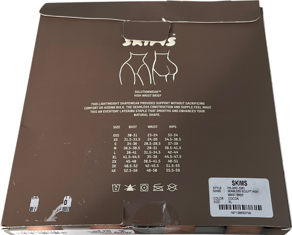 SKIMS Brown Seamless Sculpt High Waist Brief - Cocoa UK XL