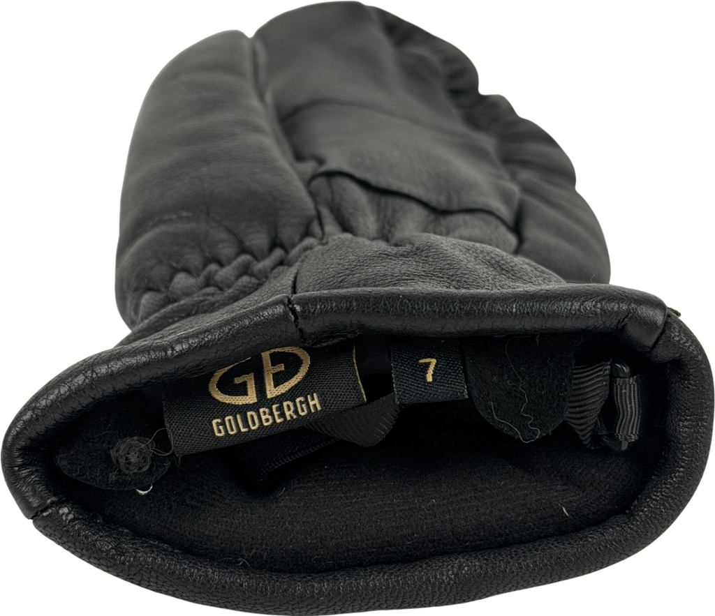 Goldbergh Black Hilja Leather Ski Mittens SIZE 7