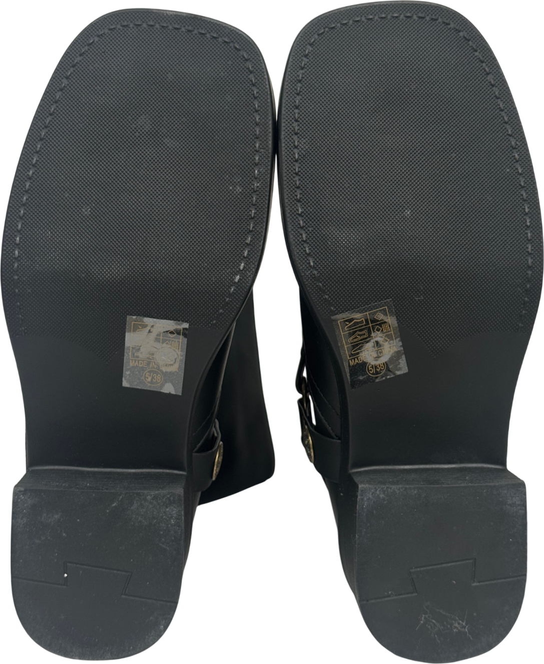 boohoo Black Western Style Buckle Detail Boots UK 5 EU 38 👠