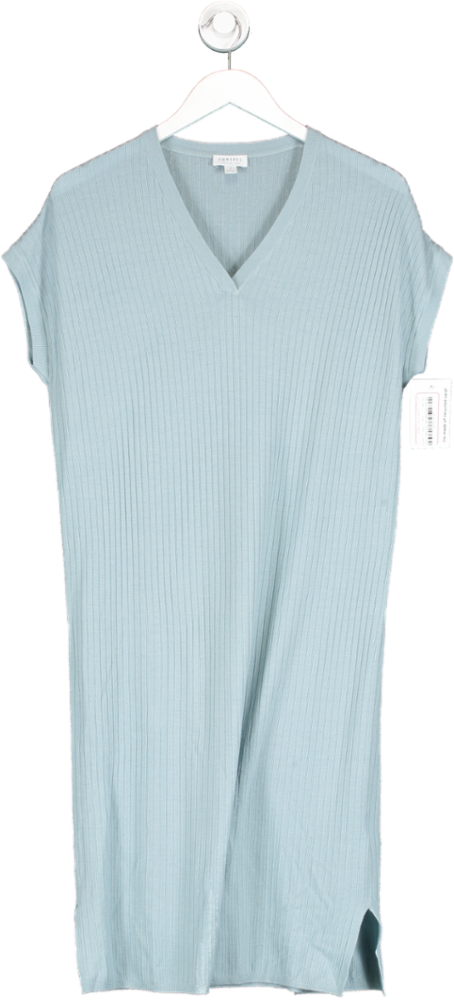 Sunspel Blue Ribbed T Shirt Dress UK S