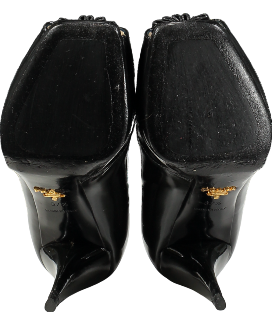 Prada Black Patent Peep-toe High Heel Pumps UK 4.5 EU 37.5 👠