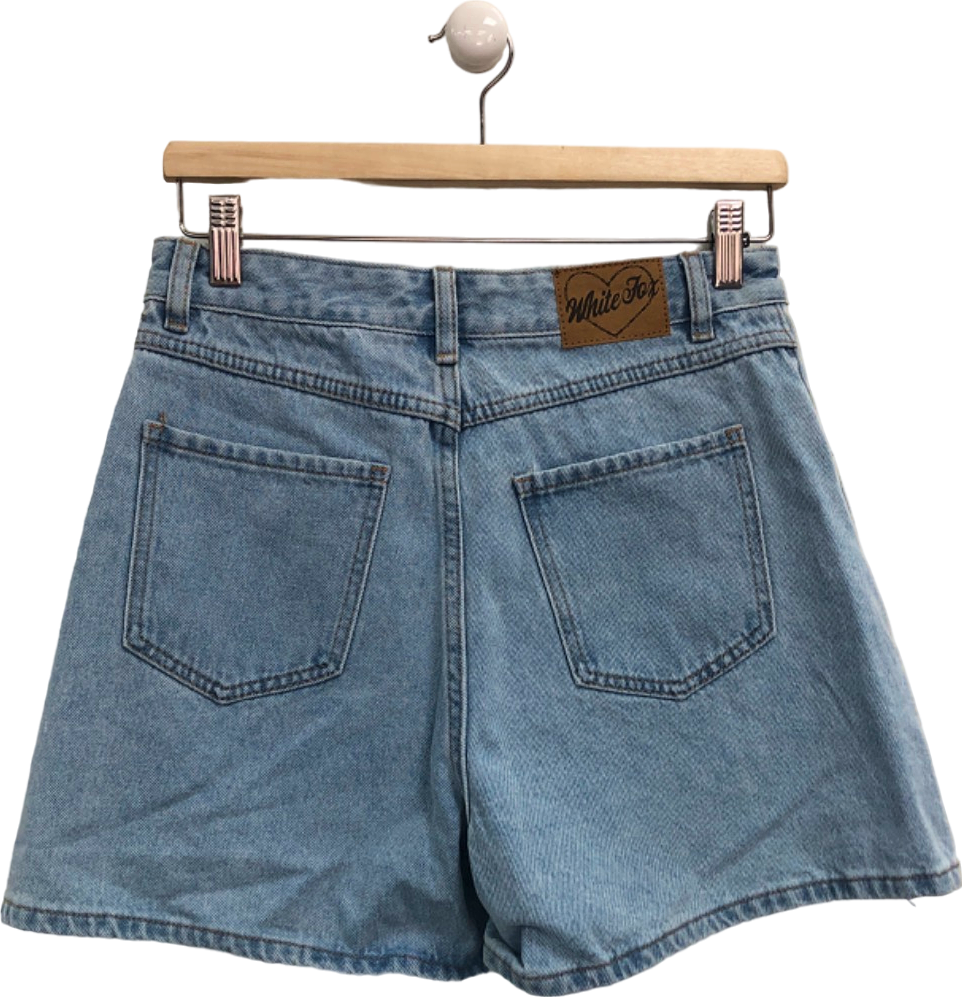 White Fox Blue Denim Shorts UK M