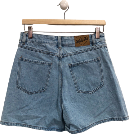 White Fox Blue Denim Shorts UK M