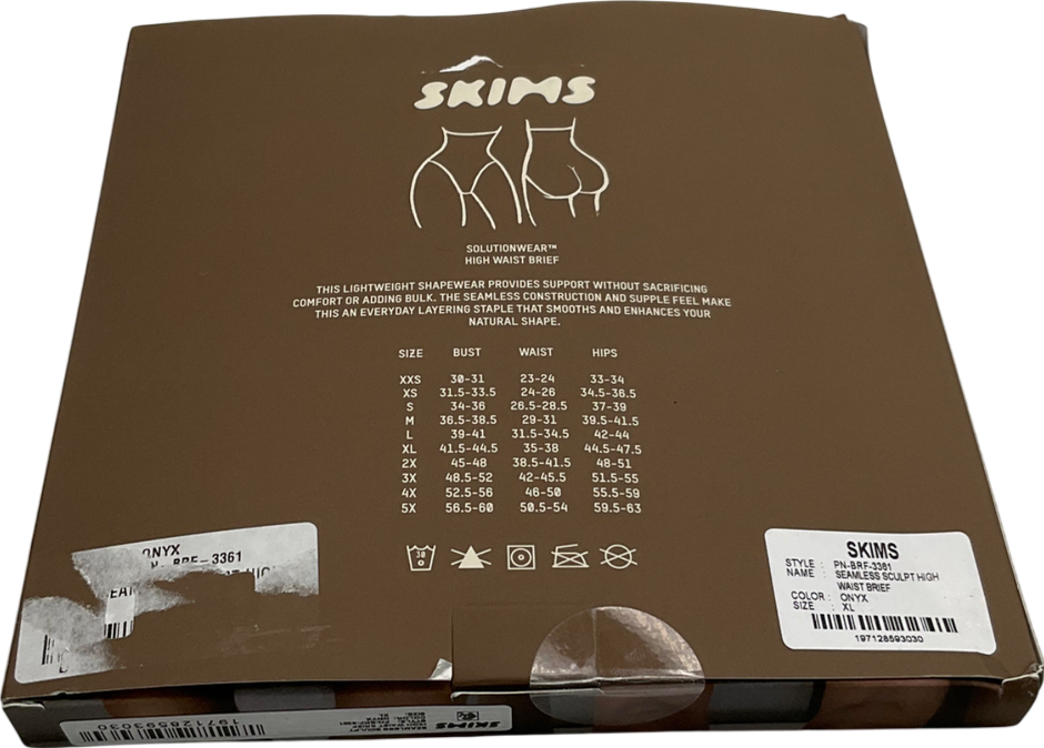 SKIMS Black Seamless Sculpt High Waist Brief - Onyx UK XL