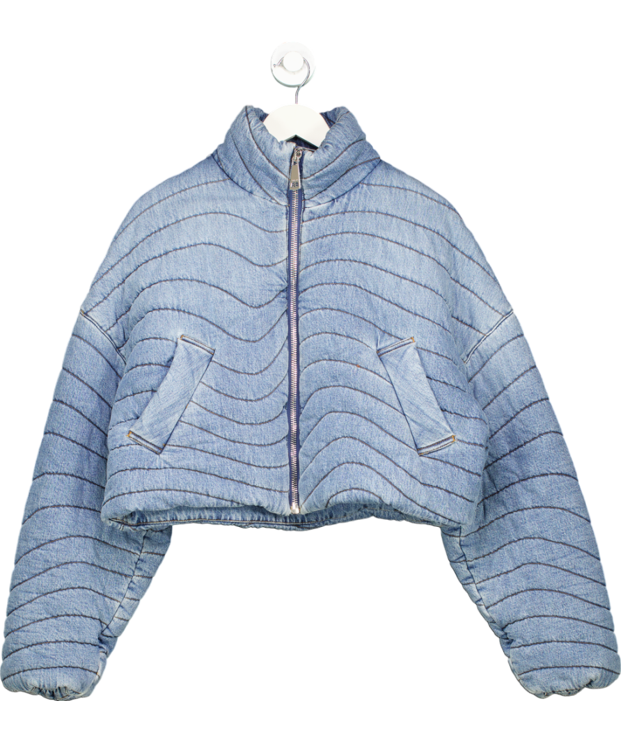 KHRISJOY Blue Quilted Denim Jacket UK M