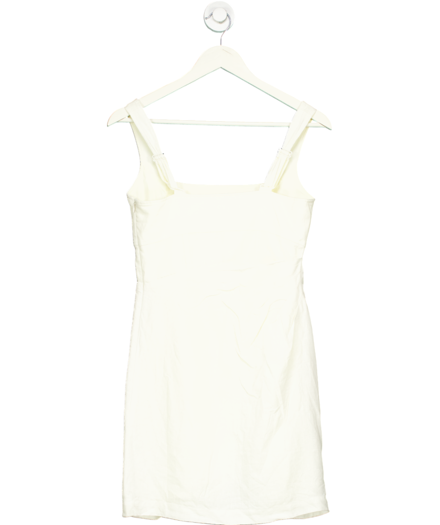 REISS Cream Linen Pleat Detail Mini Dress UK 6