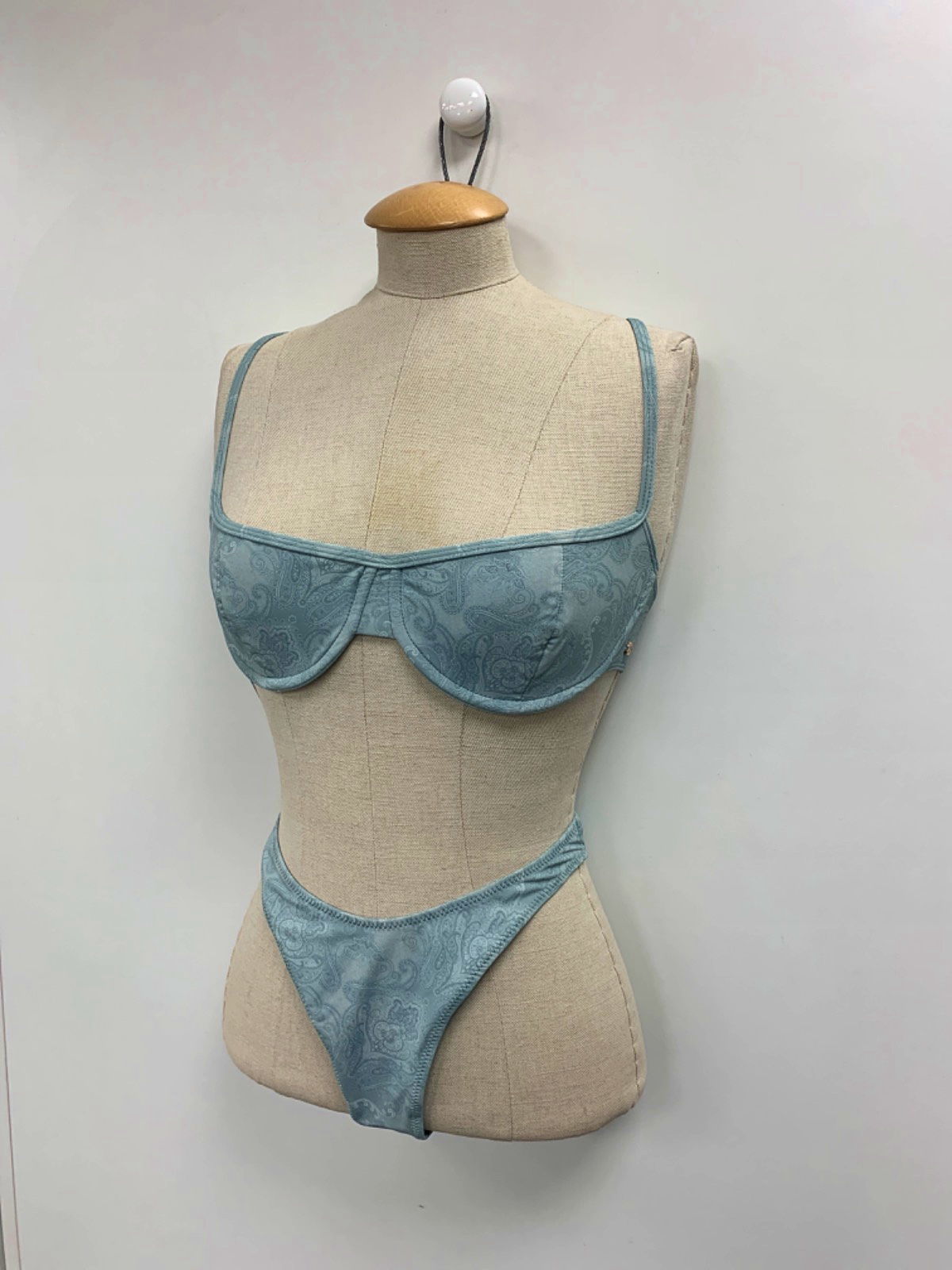 House of CB Blue Paisley Lingerie Set UK M