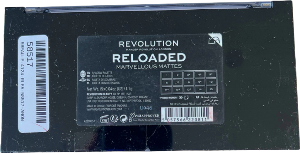 Revolution Reloaded Marvellous Mattes Eyeshadow Palette