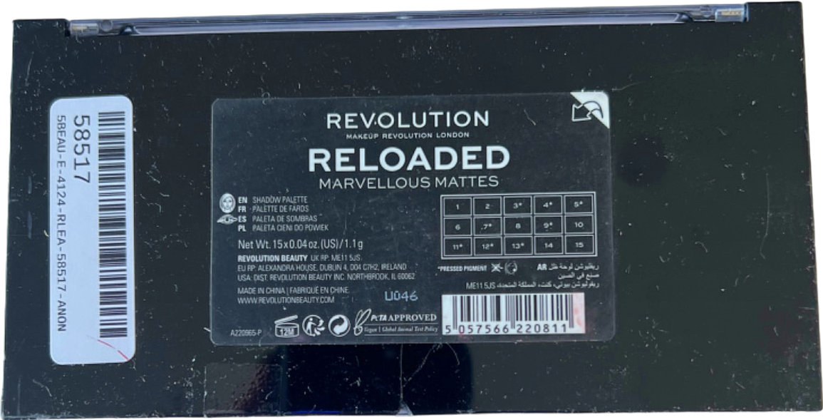 Revolution Reloaded Marvellous Mattes Eyeshadow Palette