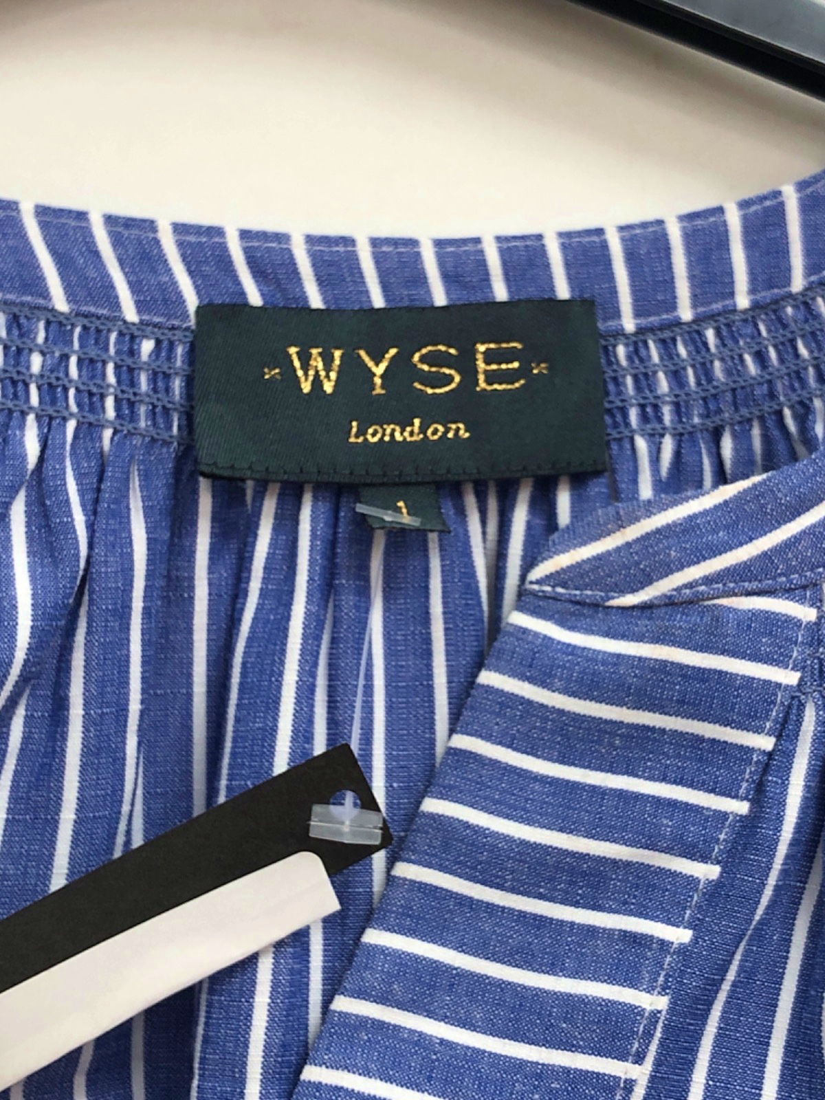 WYSE LONDON Lorelai Stripe Shirt - Blue  UK 8