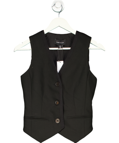 Karen Millen Black Clean Tailored Grosgrain Tipped Waistcoat UK 6