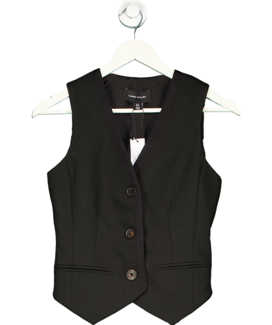 Karen Millen Black Clean Tailored Grosgrain Tipped Waistcoat UK 6