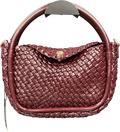 Dune Red Dinideliberate - Burgundy Woven Circular Handle Bag One Size