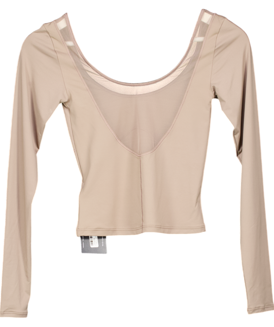 gymshark Beige Elevate Long Sleeve Top UK XS