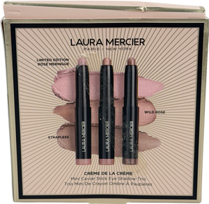 Laura Mercier Crème De La Crème Mini Caviar Stick Eyeshadow Trio - Ed Rose Meringue, Strapless, Wild Rose 1g X3