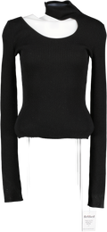 Petar Petrov Black Fitz Cutout Ribbed Silk Top UK S