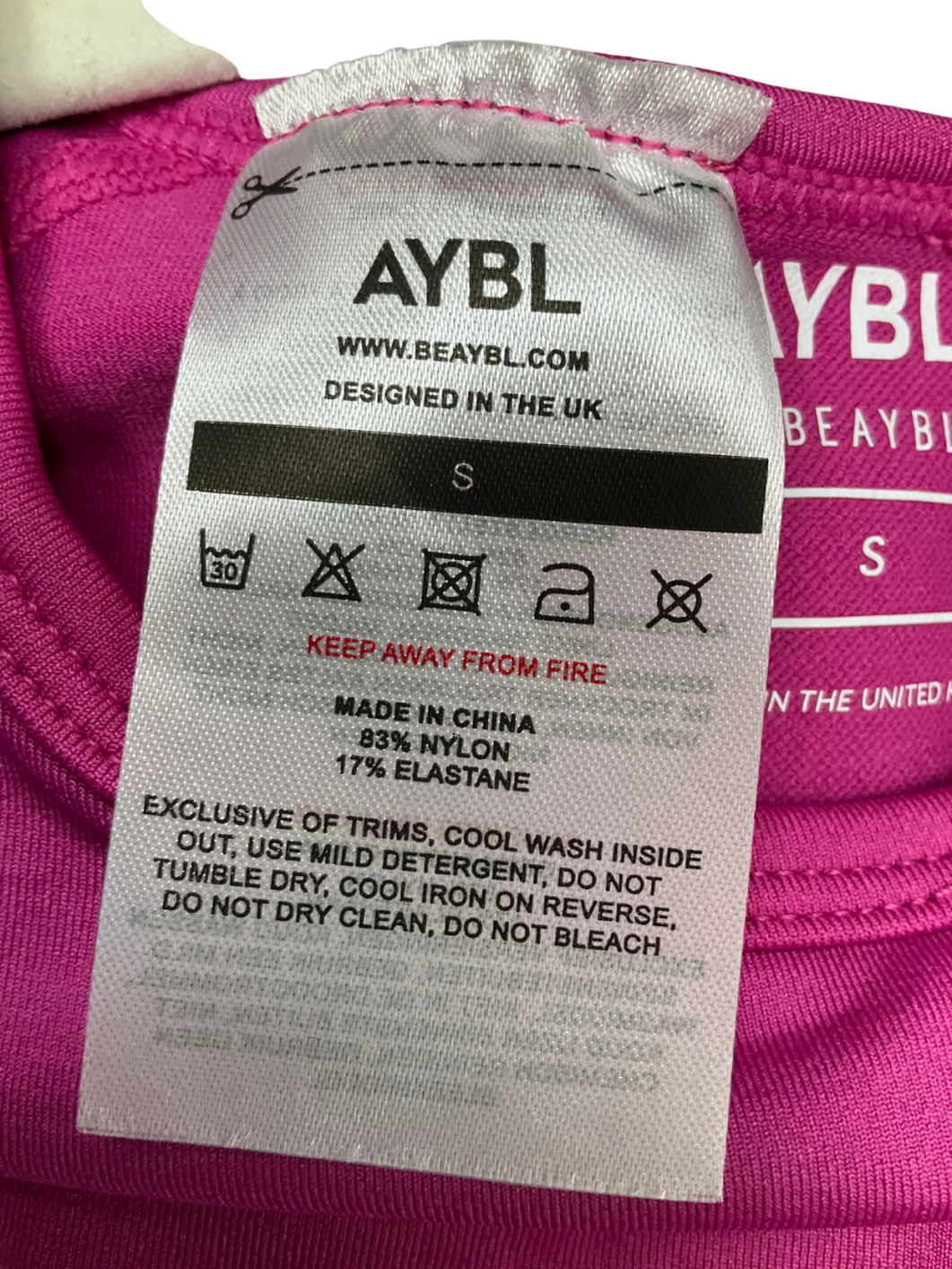 AYBL Pink Empower Seamless Crop Top UK S