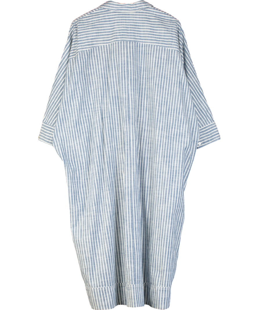 Free People Blue Jess Cotton Striped Shirt Dress UK XS