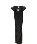 Rouje Black Mesh Short-sleeve Midi Dress Fr36 UK 8