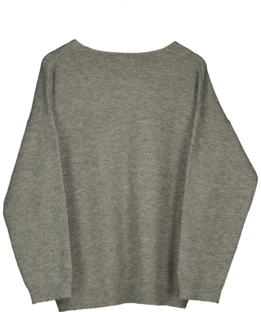 iets frans Grey Super Soft Grandad V-neck Cardigan UK XL