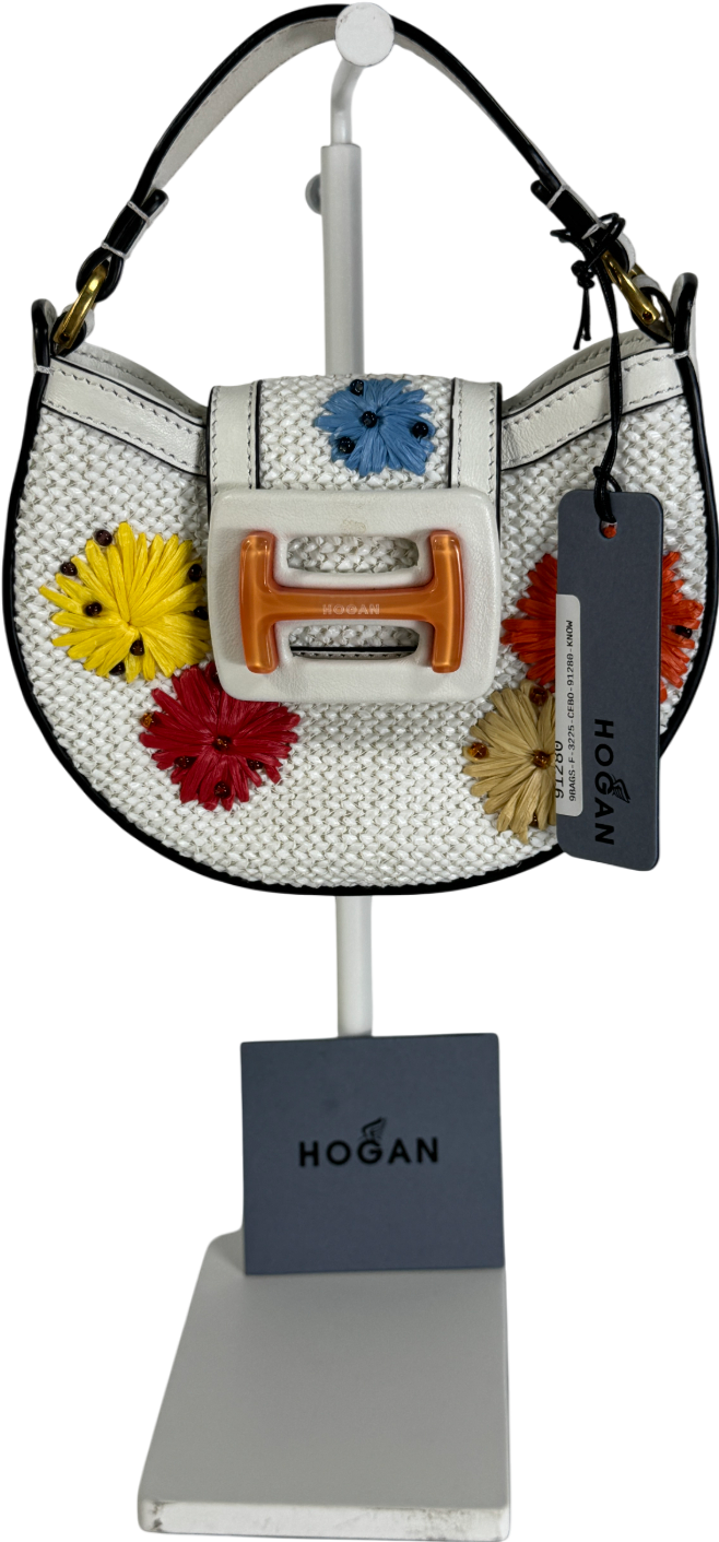 Hogan White H-bag Woven Mini Bag