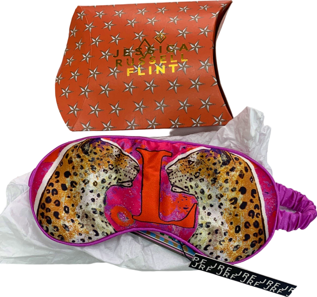 Jessica Russell Flint Leopard Silk Eye Mask