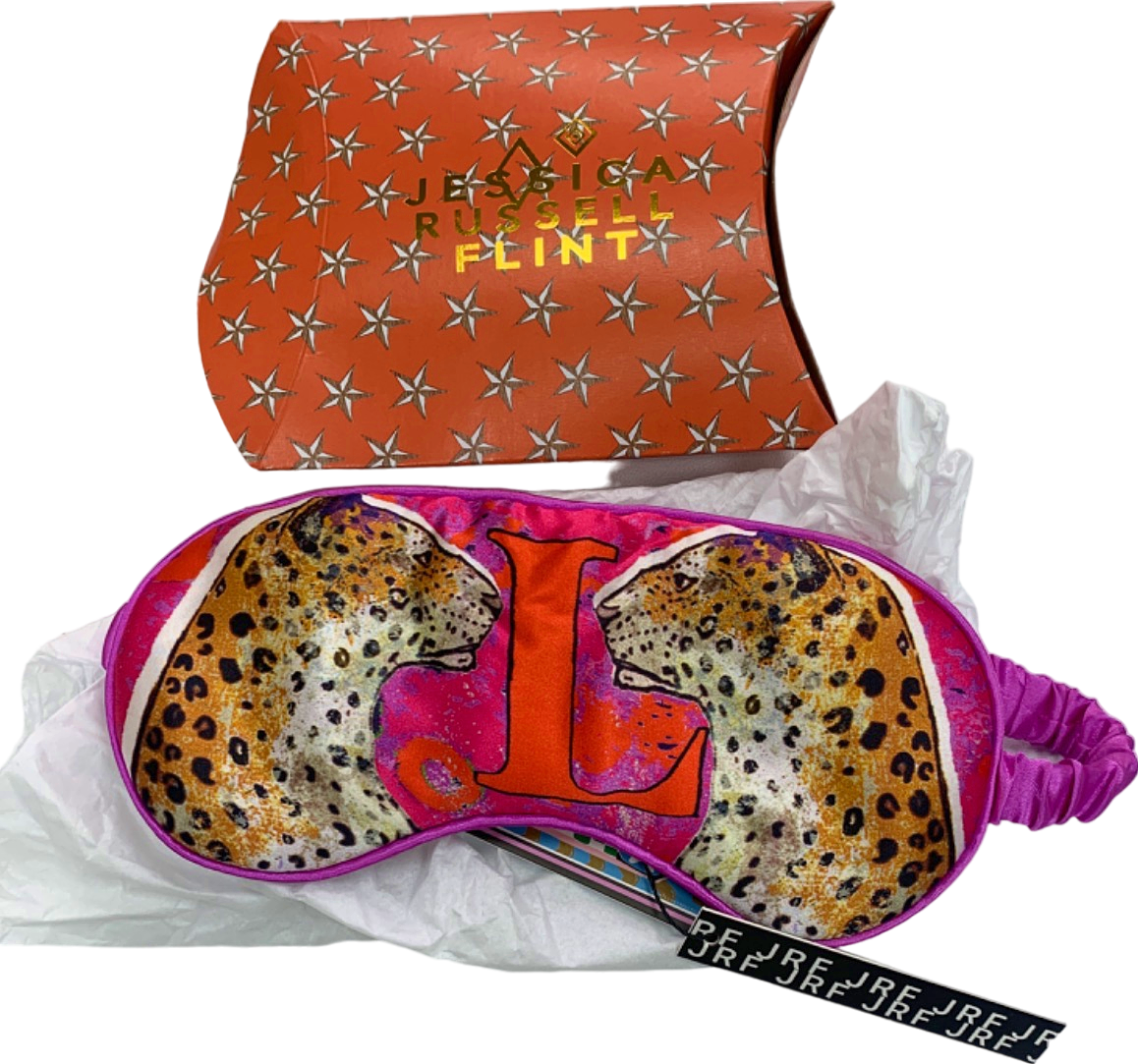 Jessica Russell Flint Leopard Silk Eye Mask