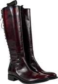 Attilio Giusti Leombruni Red Leather Knee-high Riding Boots With Brogue Detail UK 6 EU 39 👠
