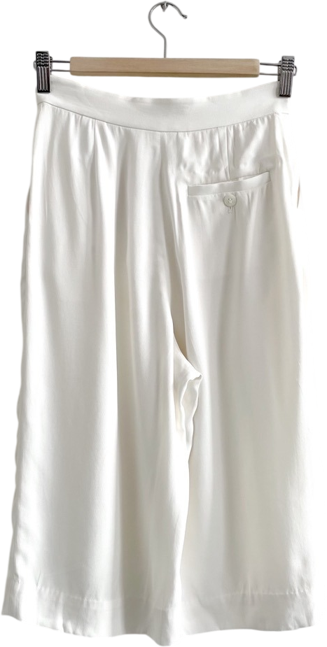 & Other Stories Ivory Cream Pleated Long Length Shorts UK 8