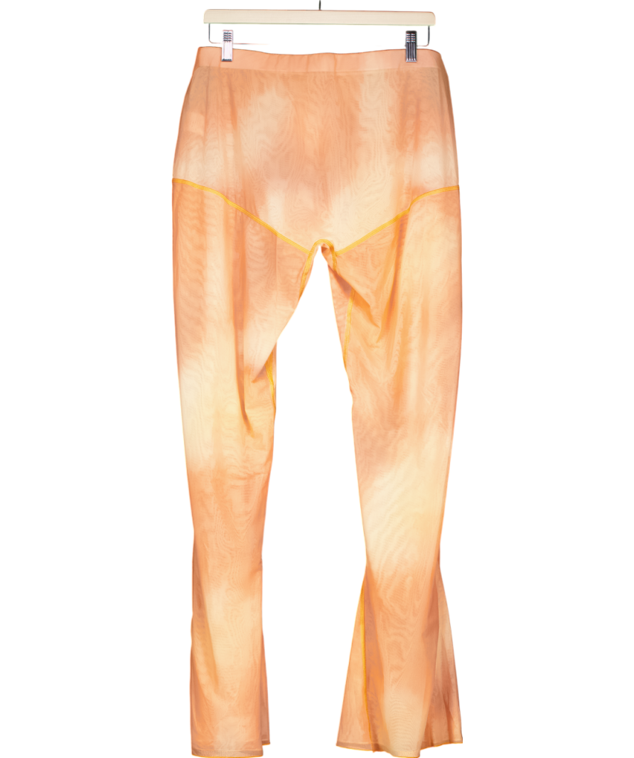 Mistress Rocks Orange Ombre Print Flared Leg Stretch Mesh Trousers UK L