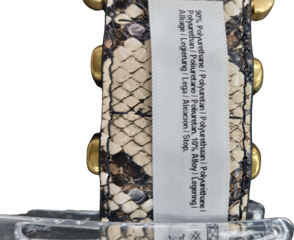 River Island Beige Snake Effect Buckle Belt UK S