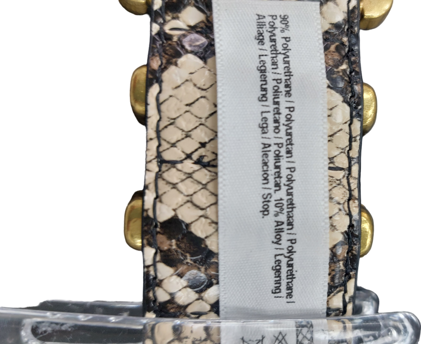 River Island Beige Snake Effect Buckle Belt UK S