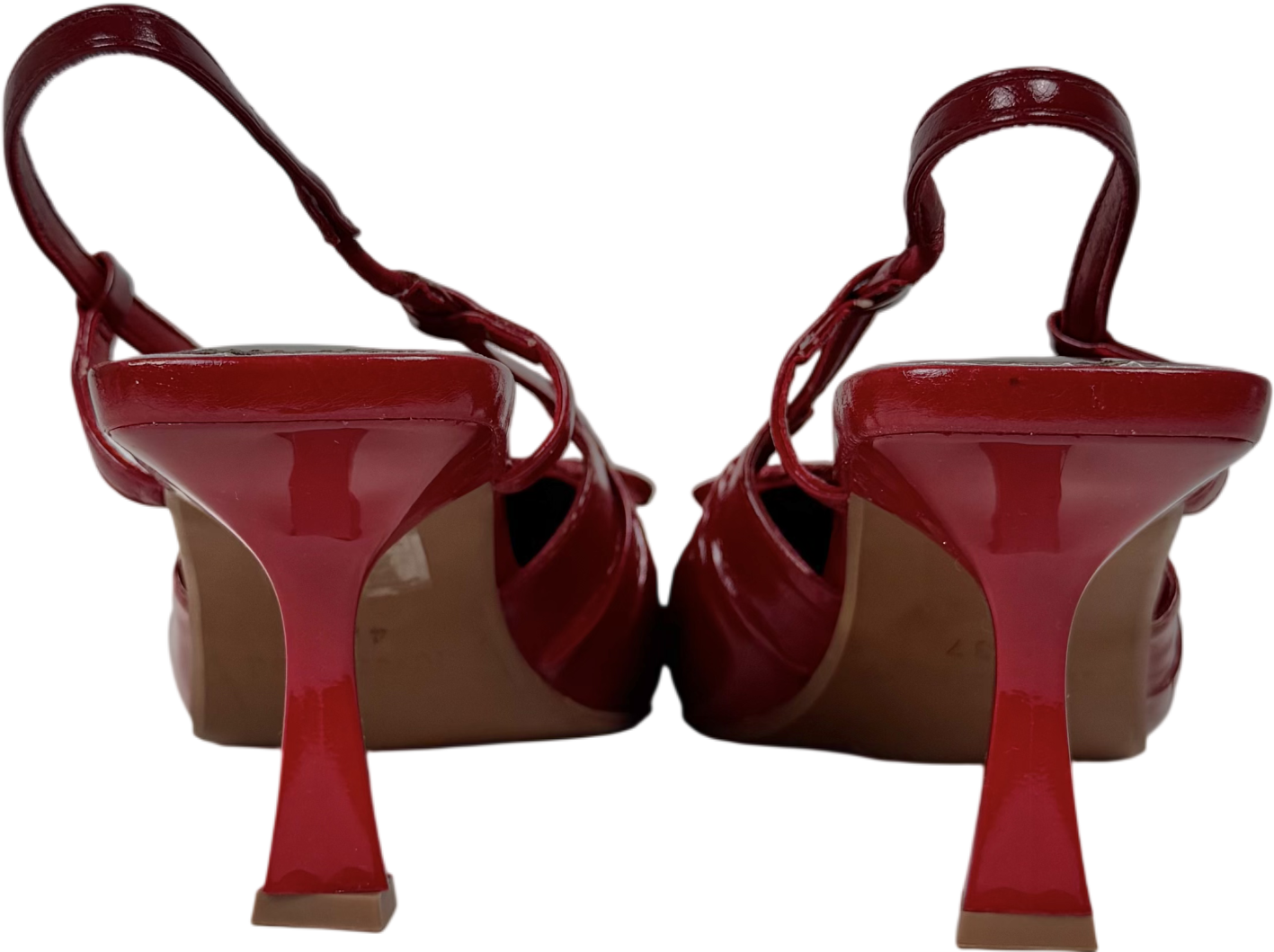 River Island Red Ruched Bow Court Heels UK 4 EU 37 👠