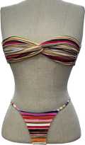 Bamba Swim Multicoloured Multicoured Stripe Ursula/bahama 2-piece Thong Bikini Set UK S