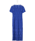 Diane von Furstenberg Blue Tailored Lace Overlay Midi Dress UK 8