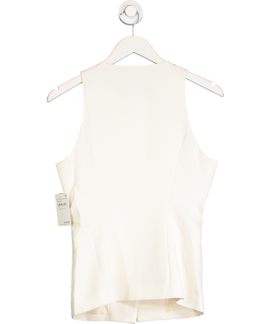 Good American Cream Luxe Suiting Sculpted Vest UK S