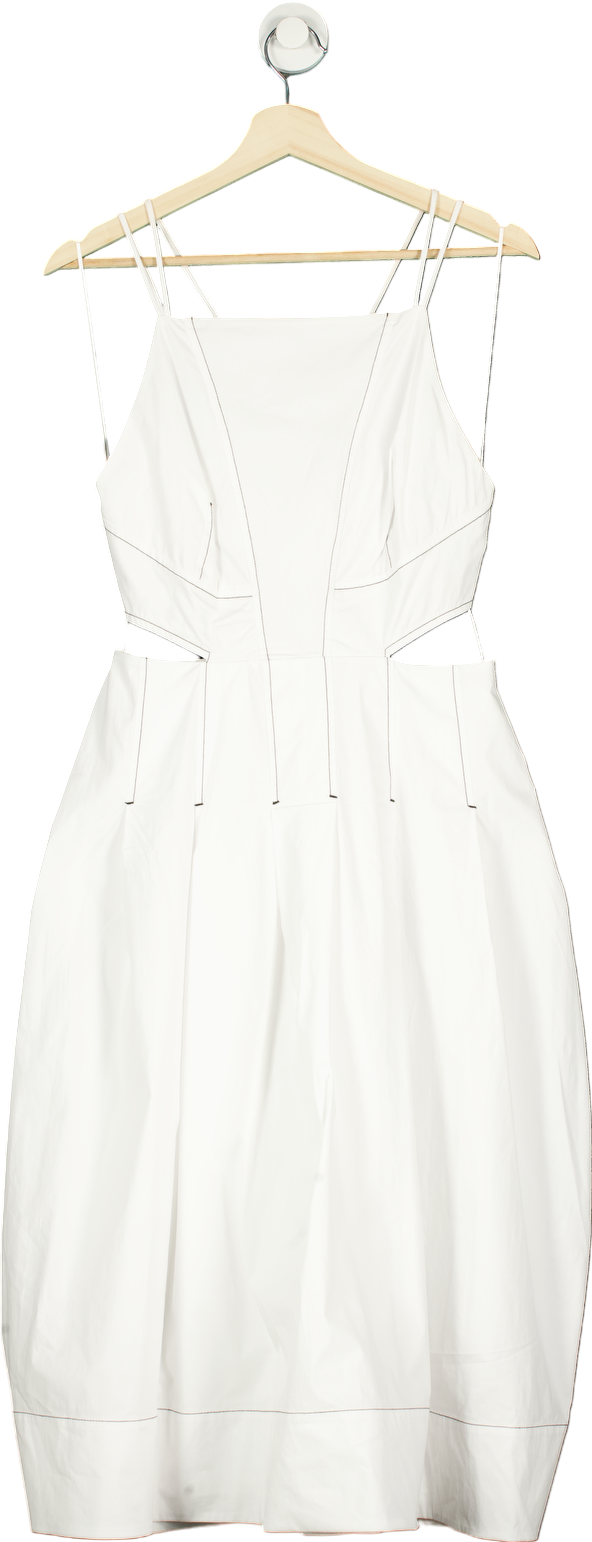 Anthropologie White Sleeveless Cutout Dress UK 10 EU 38