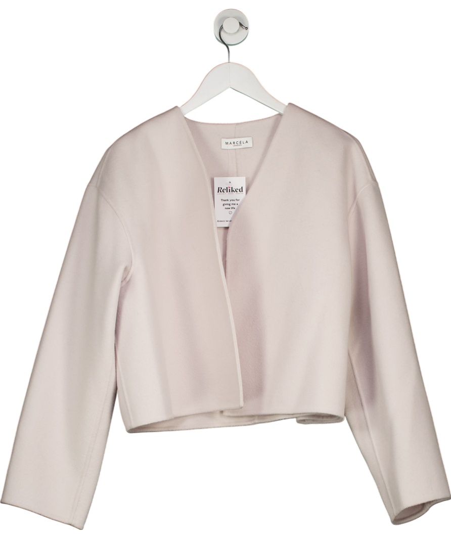 Marcela London Cream Lana Cropped Jacket 100% Wool UK S/M